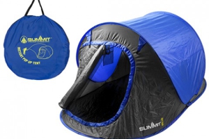 Summit 2 Person Pop Up Tent - Ocean Blue Camping Easy Pitch Festivals